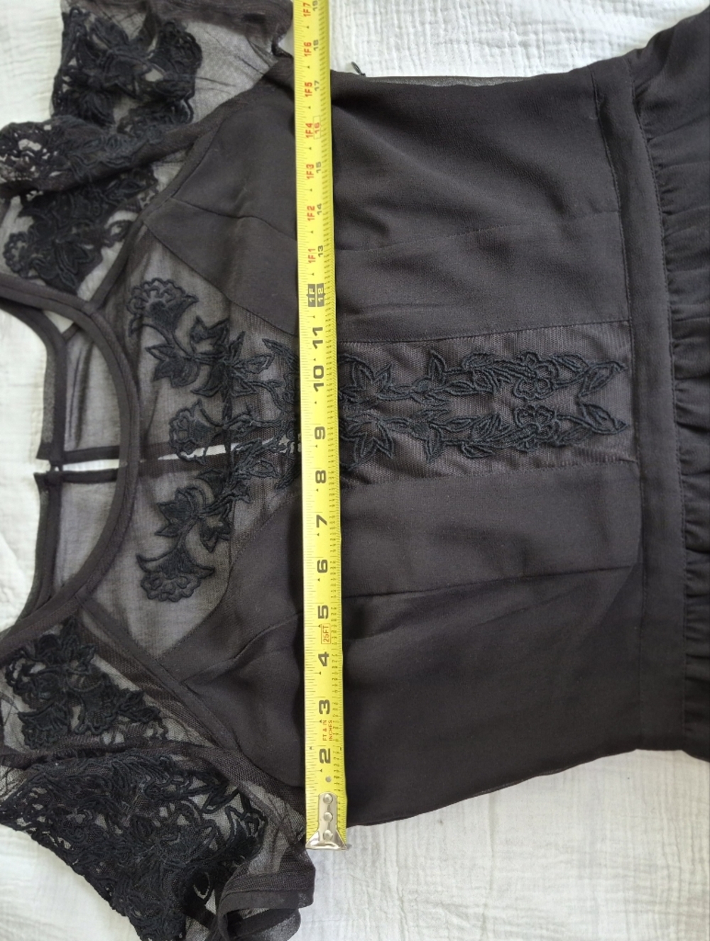 Kimchi Blue "Emma" Crepe Lace Dress, Size 8, Black, LBD - Picture 12 of 14